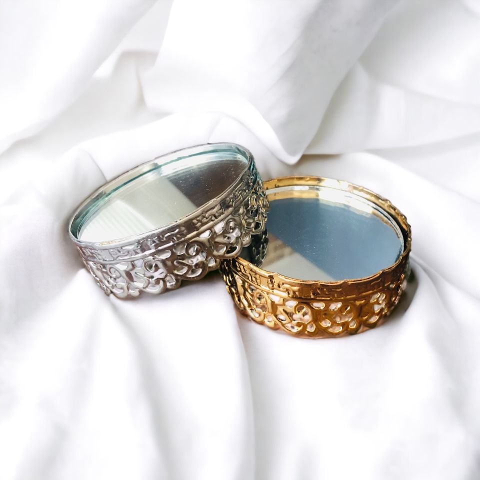 METAL YÜZÜK YÜKSELTİCİ AYNALI İNCİ 2'Lİ