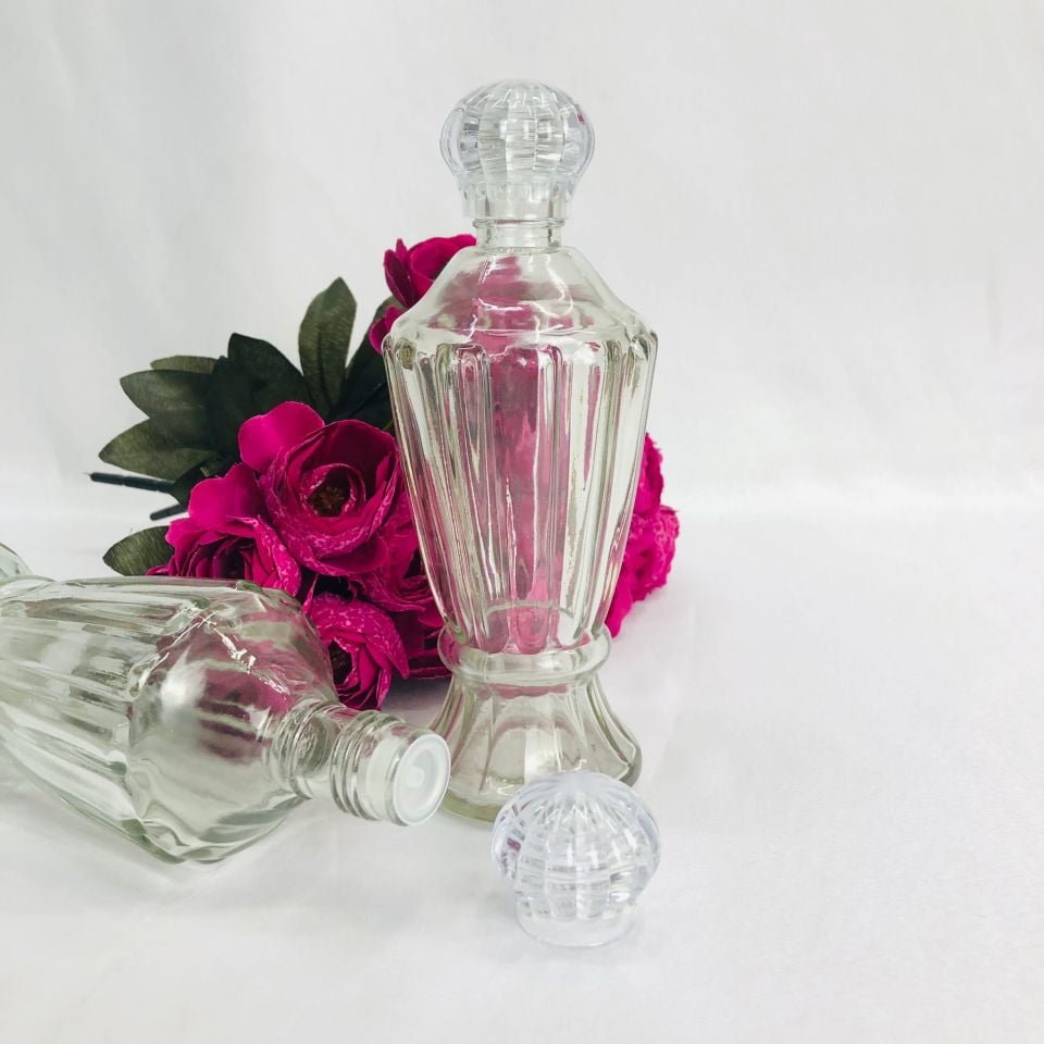 CAM ŞİŞE VAZO KRAL TACI KAPAKLI 220cc