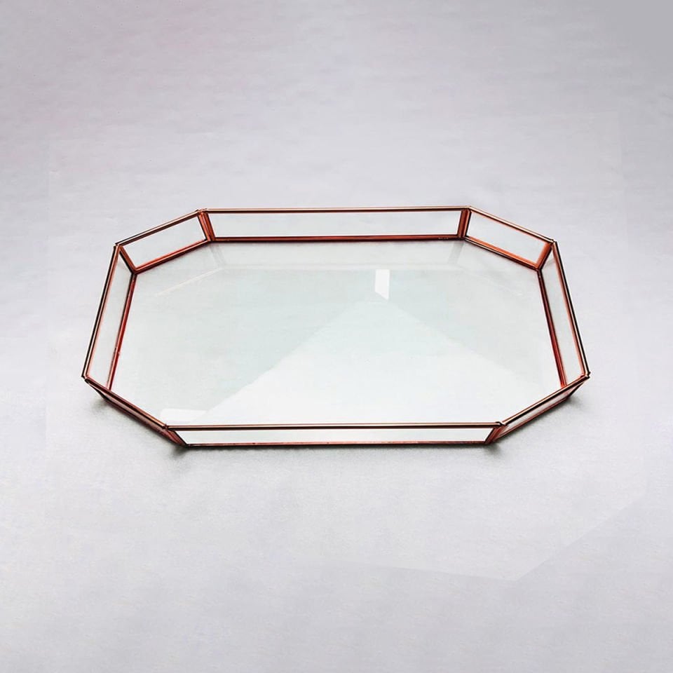 CAM KUTU SEKİZGEN KAPAKSIZ 36*16*5cm KÜÇÜK BOY
