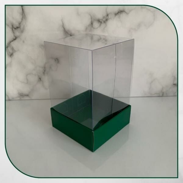 8x8x12 ALTI YEŞİL ÜSTÜ ASETAT KUTU