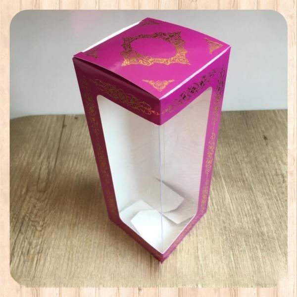 8x8x21 PENCERELİ MOR SARAY DESENLİ KARTON KUTU