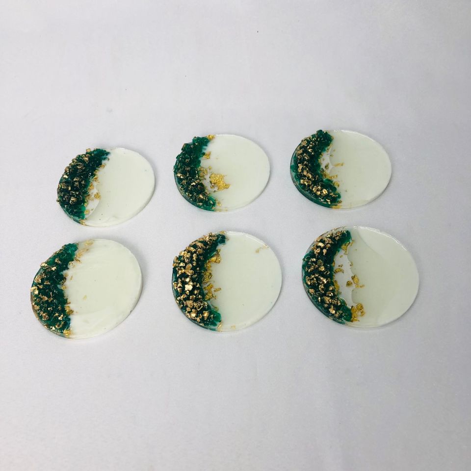 EPOKSİ KARIŞIM MAGNET YEŞİL GOLD TAŞLI YUVARLAK