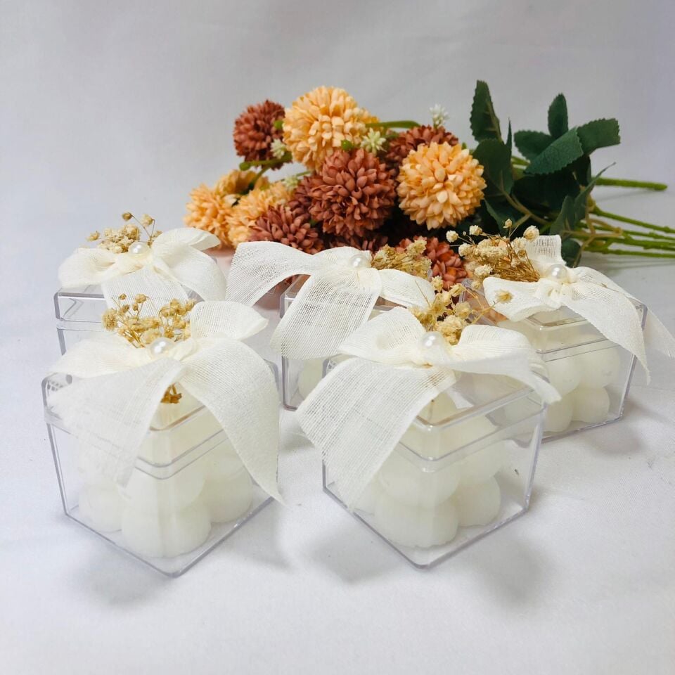 MİKA KUTULU BUBBLE MUM SÜSLEME NOPEL FİYONKLU