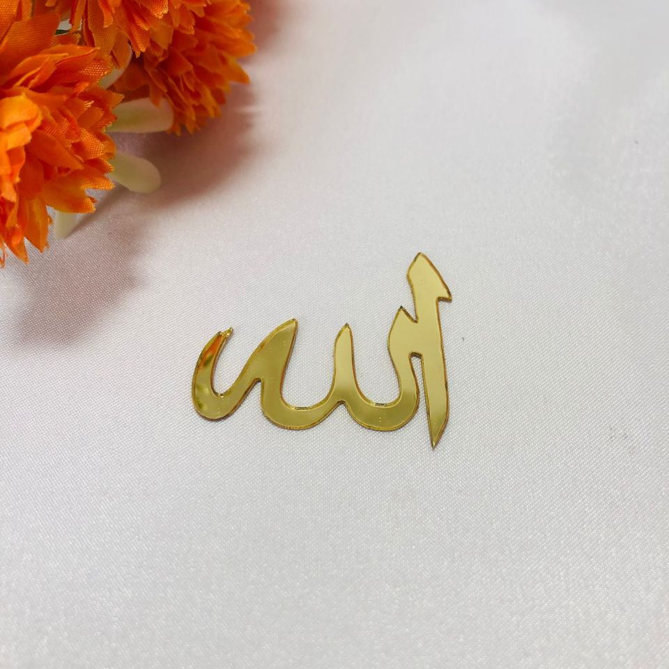 ALLAH LAFZI PLEKSİ 4cm Gold - 50 Adet