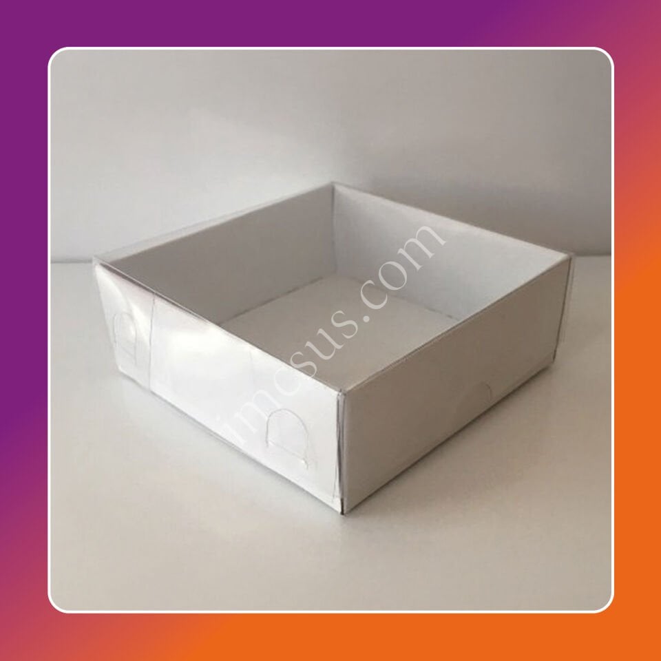 8x8x3 ÖLÇÜLÜ ALTI BEYAZ ÜST ASETAT KUTU FIRSAT ÜRÜN