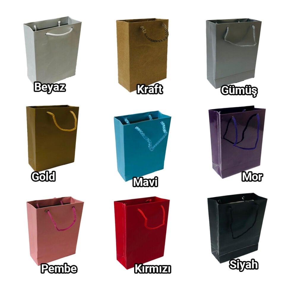 14x17x6,5 ÖLÇÜLÜ KARTON ÇANTA 25'Lİ