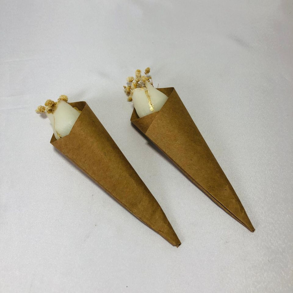 KRAFT KAĞITLI TEKLİ CİPSOLU LALE MUM ÇİÇEK