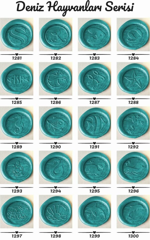 DENİZ HAYVANLARI SERİSİ MÜHÜR 50'Lİ PAKET