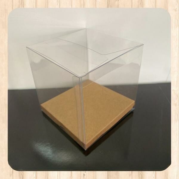 9x9x12 KRAFT İÇ YÜKSELTİCİLİ ÜSTÜ ASETAT KUTU