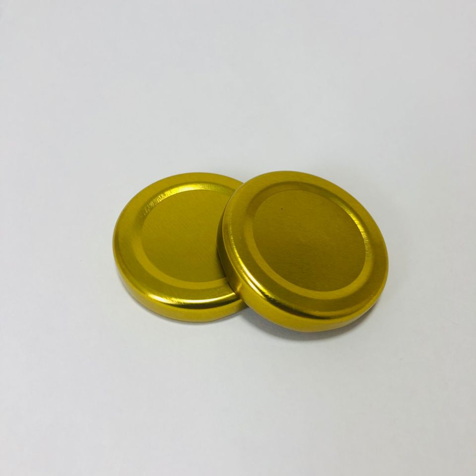 METAL KAVANOZ KAPAĞI 4cm 100 Adet - Gold