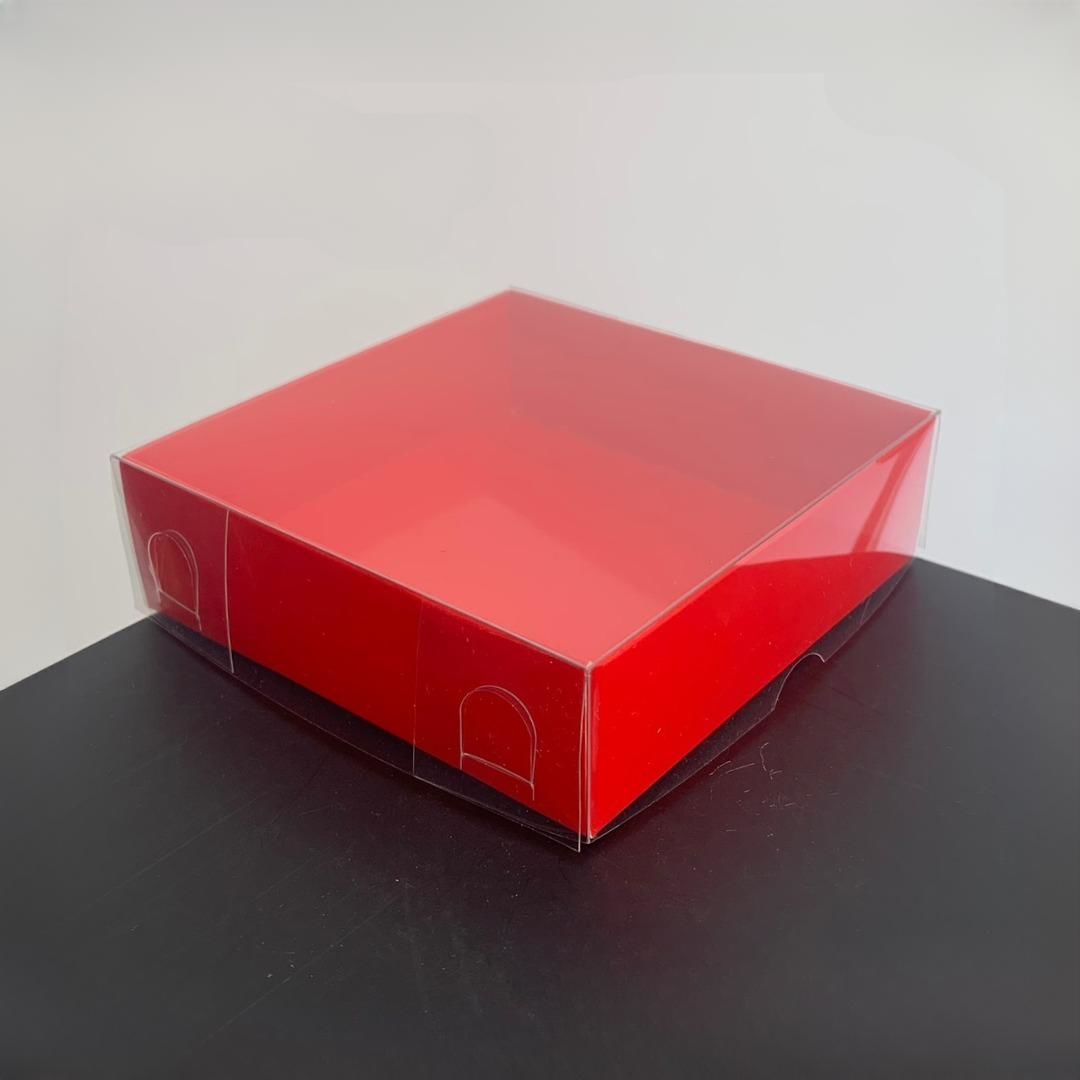 10x10x3 ALTI KIRMIZI ÜSTÜ ASETAT KUTU