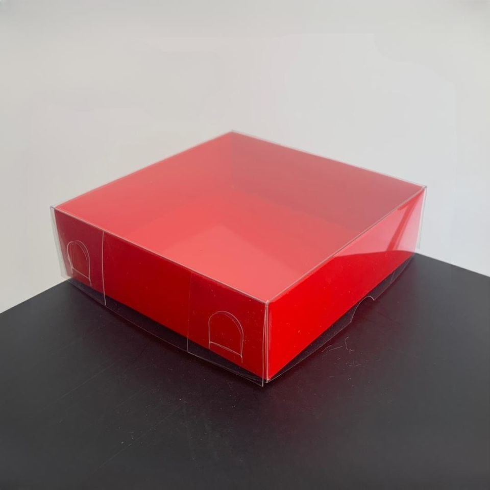 10x10x3 ALTI KIRMIZI ÜSTÜ ASETAT KUTU