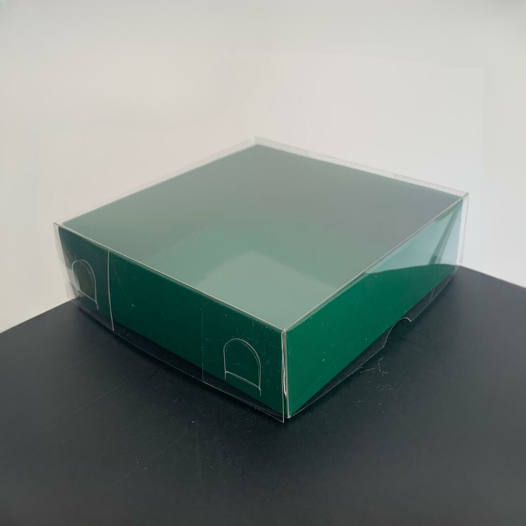 10x10x3 ALTI YEŞİL ÜSTÜ ASETAT KUTU