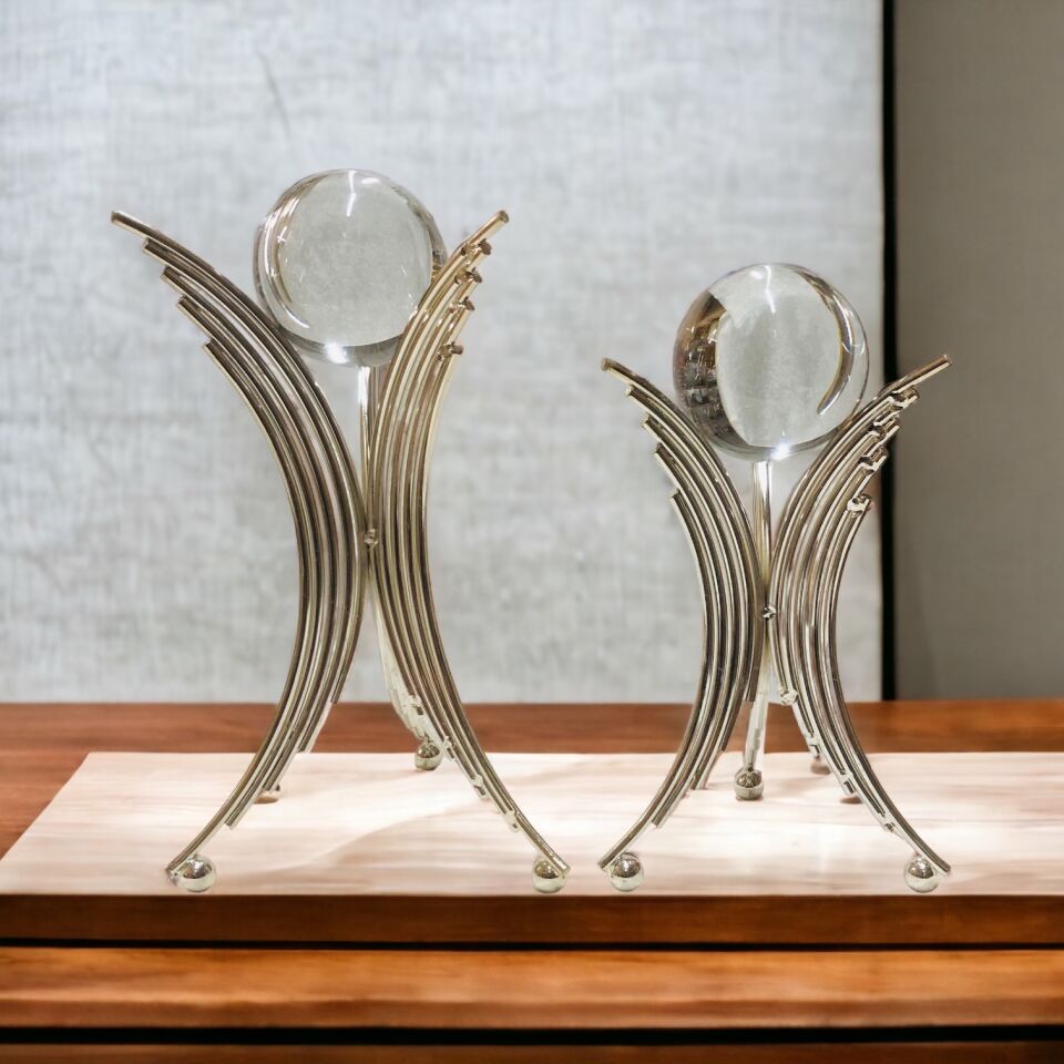 YENİ DEKOR KRİSTAL TOP KÜRE 2'li