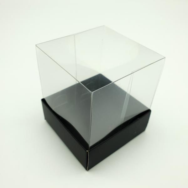 5x5x5 ALTI SİYAH KARTON ÜSTÜ ASETAT KUTU
