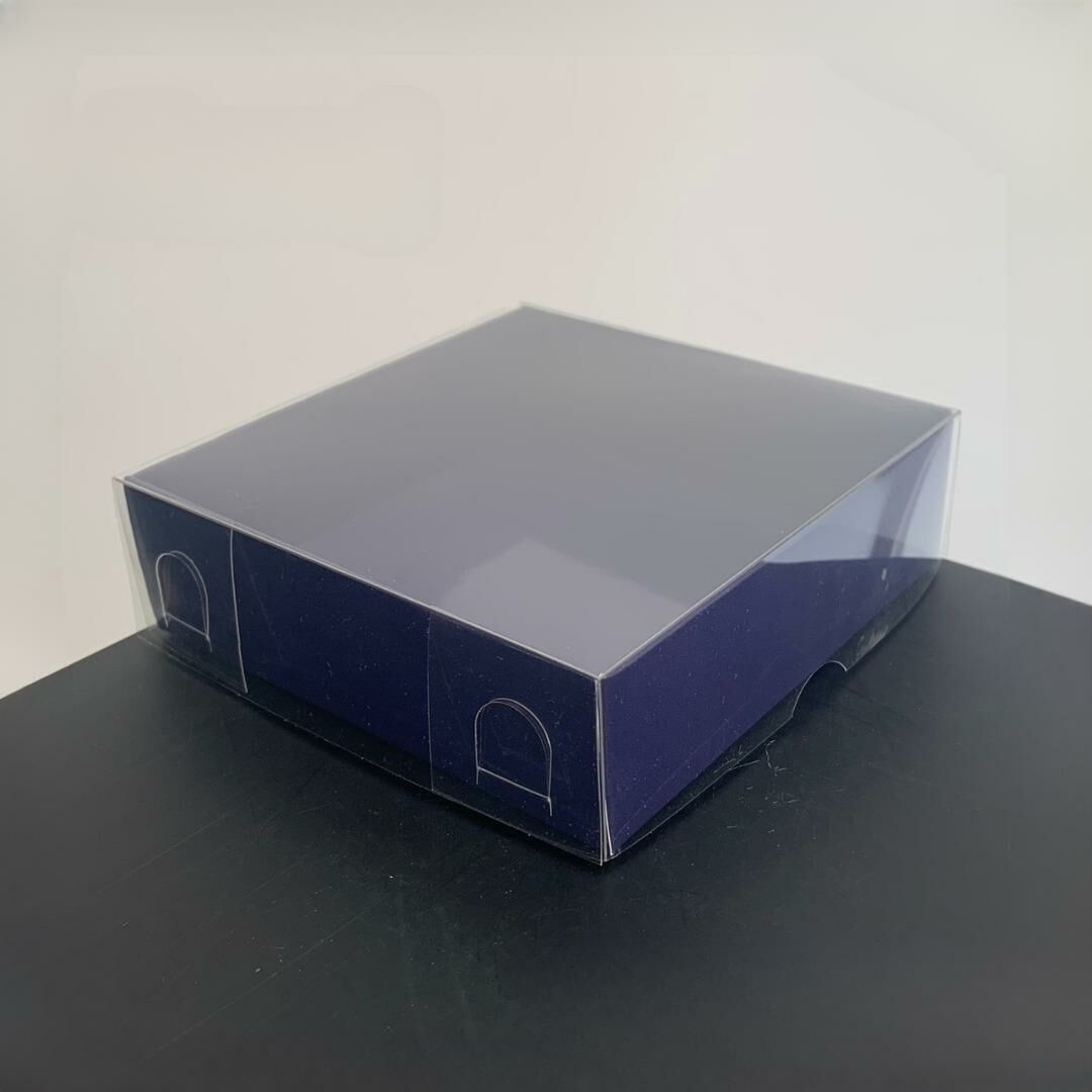 10x10x3 ALTI LACİVERT ÜSTÜ ASETAT KUTU