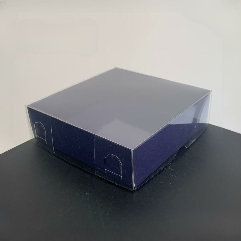 10x10x3 ALTI LACİVERT ÜSTÜ ASETAT KUTU