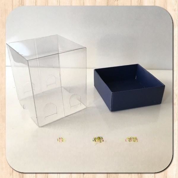 5x5x6 ALTI LACİVERT KARTON ÜSTÜ ASETAT KUTU