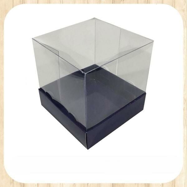 10x10x10 ALTI LACİVERT ÜSTÜ ASETAT KUTU
