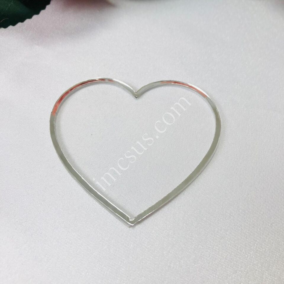 ÇERÇEVELİ KALP KESİM ŞEFFAF PLEKSİ 7cm