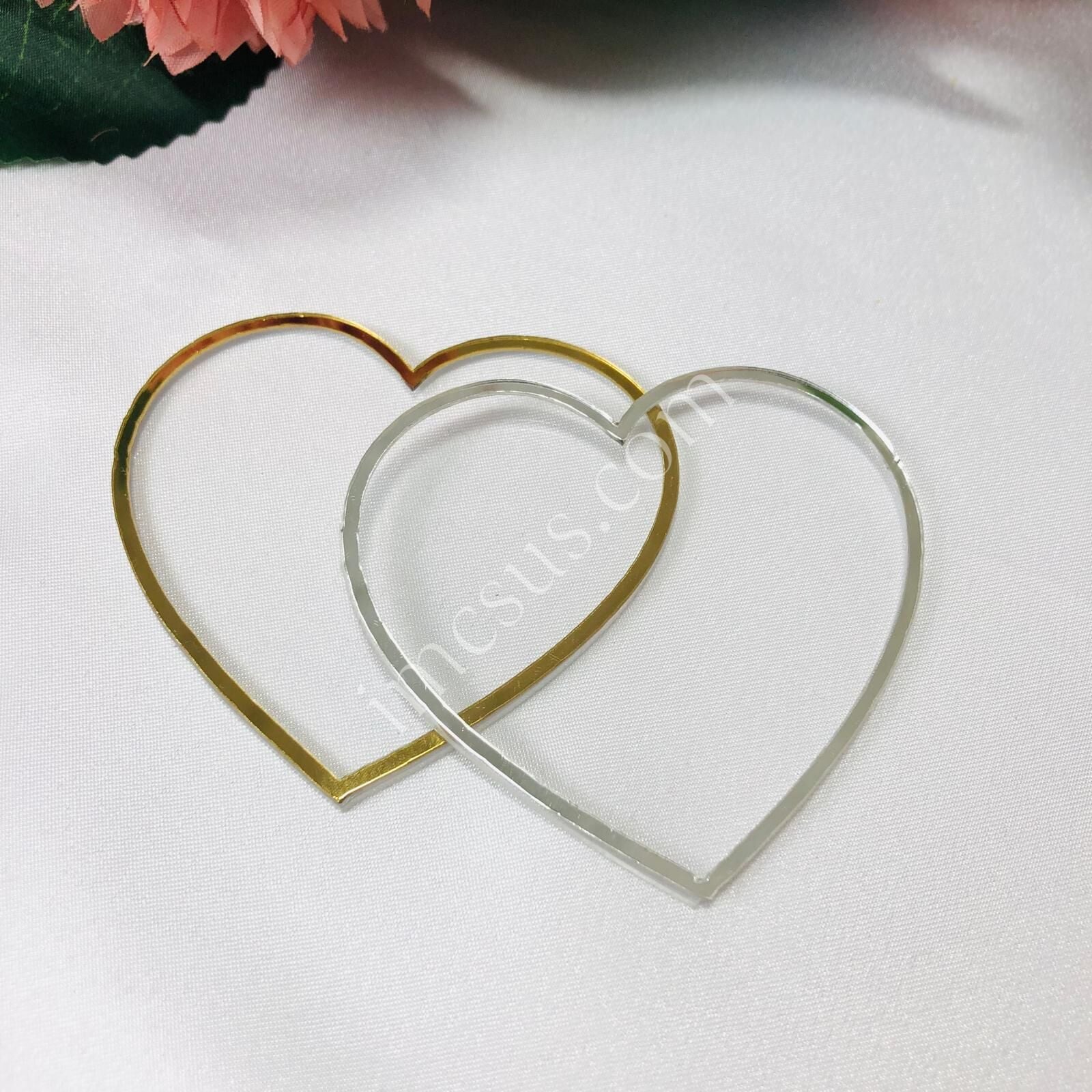 ÇERÇEVELİ KALP KESİM ŞEFFAF PLEKSİ 7cm