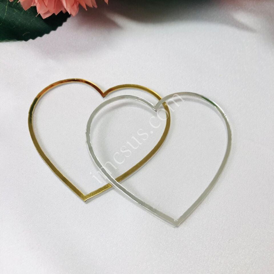 ÇERÇEVELİ KALP KESİM ŞEFFAF PLEKSİ 7cm