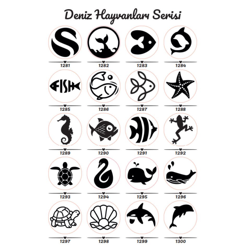DENİZ HAYVANLARI SERİSİ MÜHÜR BAŞLIK KLİŞE