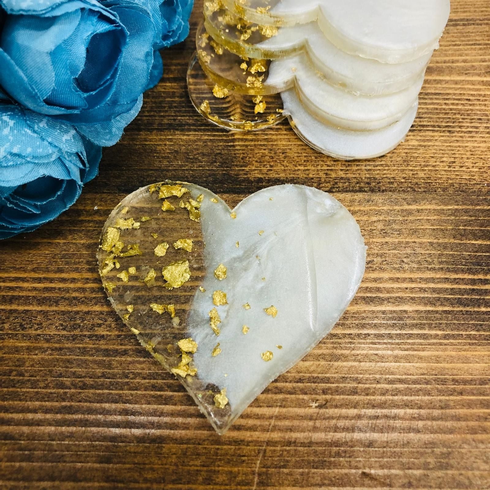 EPOKSİ KARIŞIM MAGNET SİMLİ KALP GOLD(1 PAKET - 25 Adet)