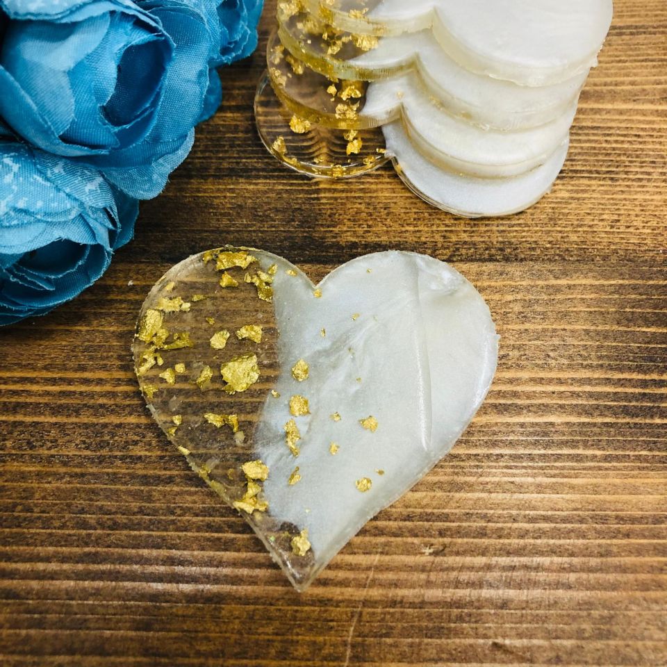 EPOKSİ KARIŞIM MAGNET SİMLİ KALP GOLD(1 PAKET - 25 Adet)