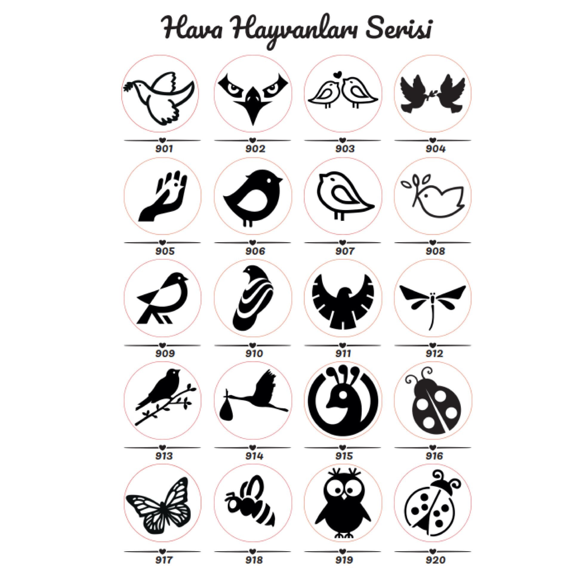 HAVA HAYVANLARI SERİSİ MÜHÜR BAŞLIK KLİŞE