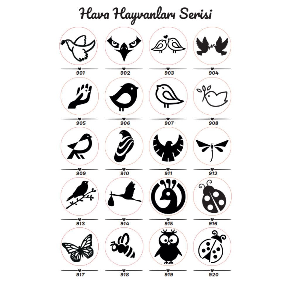 HAVA HAYVANLARI SERİSİ MÜHÜR BAŞLIK KLİŞE