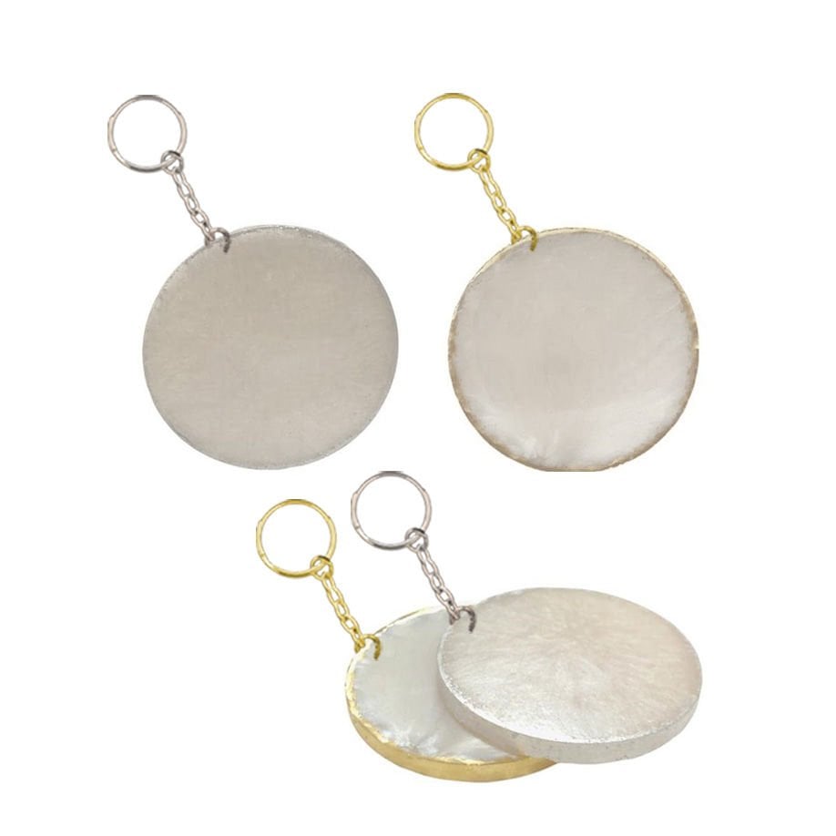 EPOKSİ ANAHTARLIK YUVARLAK VARAKLI 5,5cm